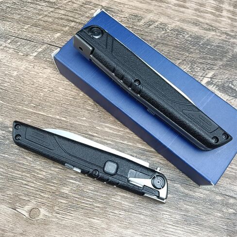 HUAAO 7.7" Assisted Open Folding Pocket Knife,Button Lock EDC Utility Knife for Camping, Hunting, Hiking, Fishing, Indoor and Outdoor Activities Gifts in Kuwait