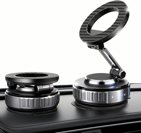 JOUJBAIL Upgraded Car Phone Holder for Magsafe [108LBS Ultra Suction] 360° Adjustable Vacuum Magnetic Phone Holder, Foldable Cell Phone Mount for iPhone 12-17 Series & Android, Great Gifts in Kuwait
