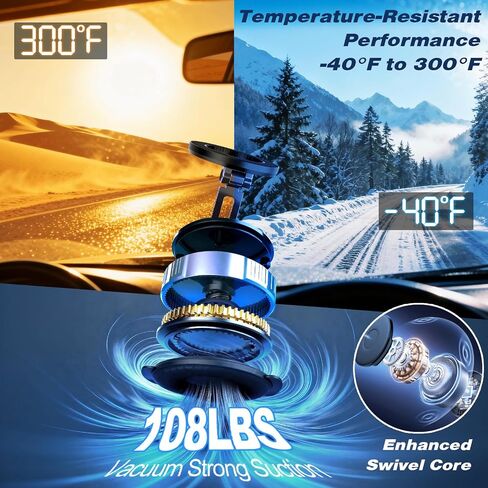 JOUJBAIL Upgraded Car Phone Holder for Magsafe [108LBS Ultra Suction] 360° Adjustable Vacuum Magnetic Phone Holder, Foldable Cell Phone Mount for iPhone 12-17 Series & Android, Great Gifts in Kuwait