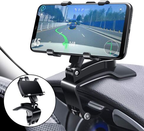 FONKEN Car Phone Mount, 360 Degree Rotation Dashboard Clip Mount, Compatible with iPhone 11/12 Pro Max XS Max XR 8 8Plus 7 Samsung Galaxy S10 S9 S8 LG and More in Kuwait