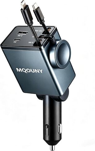 MQOUNY Retractable Car Charger, 87W USB C Fast Charge in Kuwait