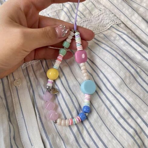 Bloomish Handmade Colorful Beaded Phone Charm Strap in Kuwait
