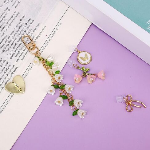 NQEUEPN 5pcs Charms Set for Kindle E-Reader Phone Flower Chain Dust Plug in Kuwait