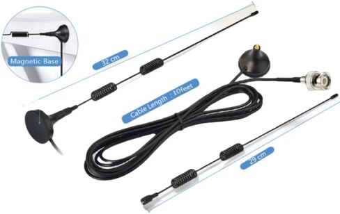 VHF UHF Ham Radio Police Scanner Amateur Radio Mobile Radio Scanner Antenna Magnetic Base BNC Male Antenna Compatible with Uniden Bearcat Whistler Radio Shack Police Scanner Ham Radio in Kuwait