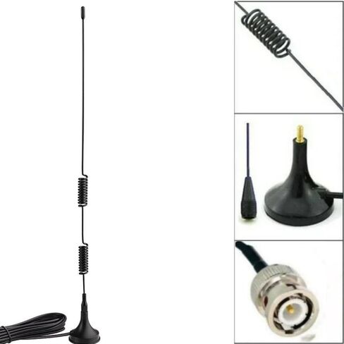 VHF UHF Ham Radio Police Scanner Amateur Radio Mobile Radio Scanner Antenna Magnetic Base BNC Male Antenna Compatible with Uniden Bearcat Whistler Radio Shack Police Scanner Ham Radio in Kuwait