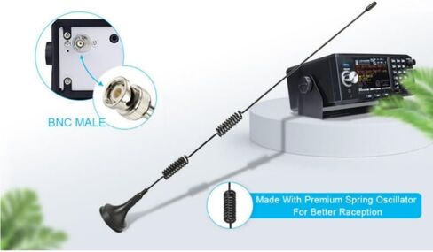 VHF UHF Ham Radio Police Scanner Amateur Radio Mobile Radio Scanner Antenna Magnetic Base BNC Male Antenna Compatible with Uniden Bearcat Whistler Radio Shack Police Scanner Ham Radio in Kuwait
