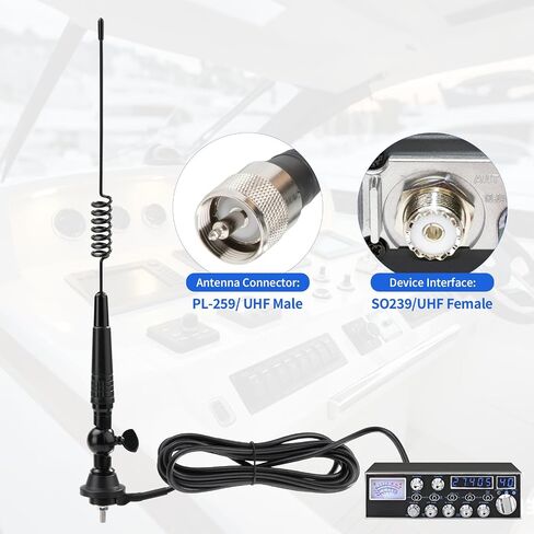 Superbat Marine Antenna 27MHz CB Antenna PL259 & BNC Male Connector Kit in Kuwait