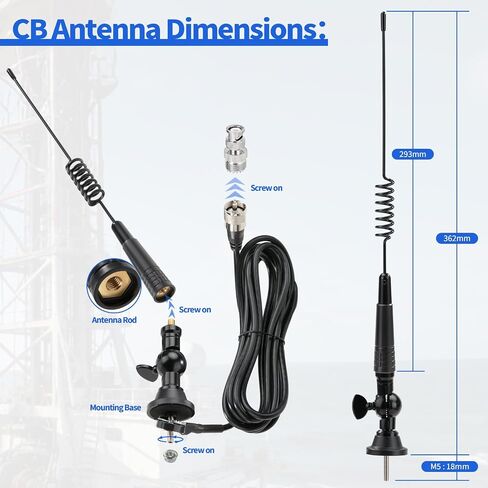 Superbat Marine Antenna 27MHz CB Antenna PL259 & BNC Male Connector Kit in Kuwait