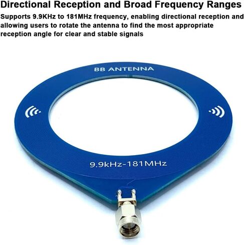 Mini BB Antenna 9.9khz to 181mhz,Portable Shortwave Loop Antenna with SMA Connector,Broad Frequency Donut MW SW Antenna for Malachite SDR TEF6686 Receiver in Kuwait