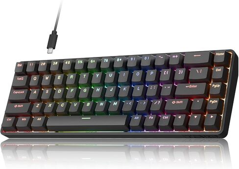 DIERYA DK68-C 60% Gaming HE Keyboard, Magnetic Switch Hot Swappable, Rapid Trigger, Adjustable Actuation, 8000Hz Polling Rate, RGB Backlit, Compact 68 Keys for Windows PC, Wired, Black in Kuwait