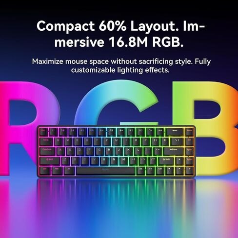 DIERYA DK68-C 60% Gaming HE Keyboard, Magnetic Switch Hot Swappable, Rapid Trigger, Adjustable Actuation, 8000Hz Polling Rate, RGB Backlit, Compact 68 Keys for Windows PC, Wired, Black in Kuwait