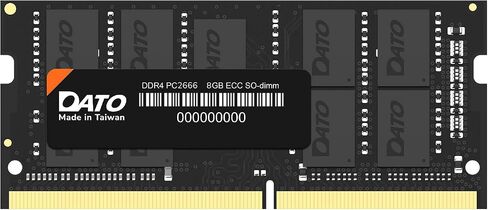 DATO 8GB DDR4 2666MHz ECC SODIMM, PC4-21300, ECC Unbuffered, 260-Pin, 1.2V, CL22, Compatible with Servers and Industrial Systems in Kuwait