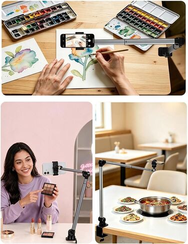 Desk Phone Stand, Dual Telescopic Arms, 2in1 Clip & Magnetic Head in Saudi Arabia