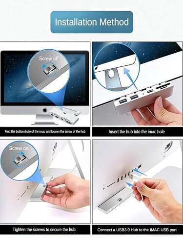USB 3.0 Hub for iMac (2012-2019) 21.5/27 inch, Aluminum Front Port Expander with 3 USB-A Ports and SD/TF Card Reader - Slim Plug and Play Adapter for iMac 5K, iMac Pro (Not for M1/M3) in Saudi Arabia