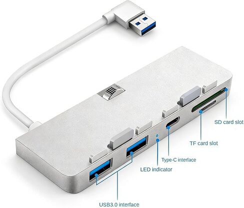 USB 3.0 Hub for iMac (2012-2019) 21.5/27 inch, Aluminum Front Port Expander with 3 USB-A Ports and SD/TF Card Reader - Slim Plug and Play Adapter for iMac 5K, iMac Pro (Not for M1/M3) in Saudi Arabia