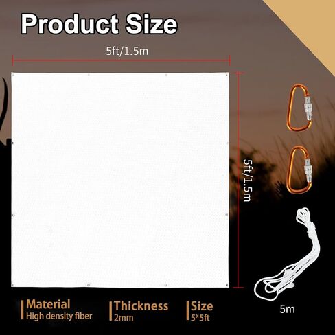 SPG 2mm Archery Backstop，Archery Netting Backstop Withstand 50lbs Impact High Density Arrow Backstop for Compound Recurve and Crossbow Indoor Outdoor Backyard Shooting Practice in Kuwait