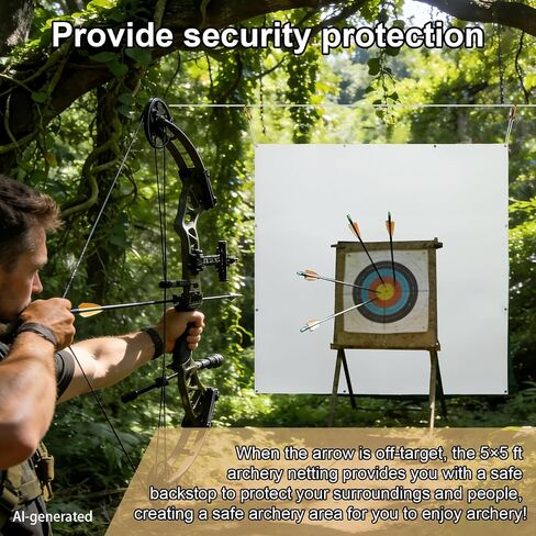 SPG 2mm Archery Backstop，Archery Netting Backstop Withstand 50lbs Impact High Density Arrow Backstop for Compound Recurve and Crossbow Indoor Outdoor Backyard Shooting Practice in Kuwait