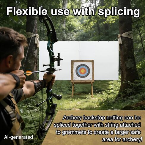 SPG 2mm Archery Backstop，Archery Netting Backstop Withstand 50lbs Impact High Density Arrow Backstop for Compound Recurve and Crossbow Indoor Outdoor Backyard Shooting Practice in Kuwait