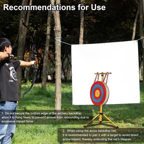 SPG 2mm Archery Backstop，Archery Netting Backstop Withstand 50lbs Impact High Density Arrow Backstop for Compound Recurve and Crossbow Indoor Outdoor Backyard Shooting Practice in Kuwait