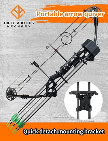 THREE ARCHERS 5 Spot Arrow Quiver for Compound Bow Quick Detach Mounted Bracket Potable Arrow Quiver for Shooting&Hunting in Saudi Arabia
