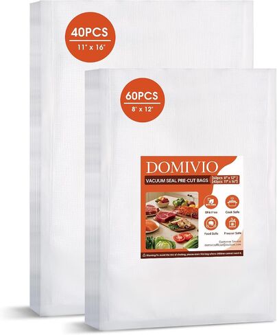 50PCS Vacuum Sealer Bags 11" x 16", Pre-Cut Gallon Size Food Saver Bags for Vacuum Sealer Machine, BPA-Free Heavy Duty Storage Bags for Food Freezer Meal Prep & Sous Vide in Kuwait