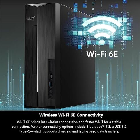 Acer Aspire XC-1725_BARR-UR12 Desktop | AMD Ryzen 5 7430U Processor | 8GB DDR4-3200 DDR4 | 512 GB PCI-e SSD | Wi-Fi 6E | USB Keyboard and Mouse | Windows 11 Home in Kuwait