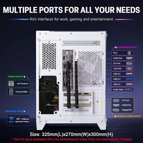 ZER-LON Gaming PC Desktop Computer, Intel Core I7 up to 3.9GHz, RX 590 8G in Kuwait