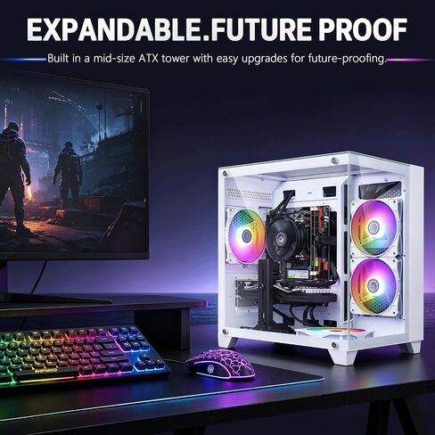 ZER-LON Gaming PC Desktop Computer, Intel Core I7 up to 3.9GHz, RX 590 8G in Kuwait