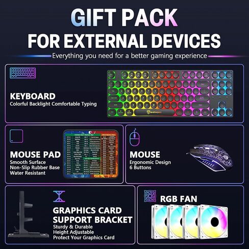 ZER-LON Gaming PC Desktop Computer, Intel Core I7 up to 3.9GHz, RX 590 8G in Kuwait