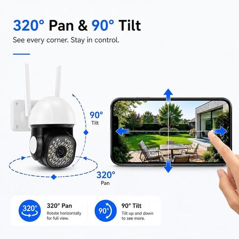 2K Wireless Security Camera, 360° PTZ Surveillance Camera in Saudi Arabia