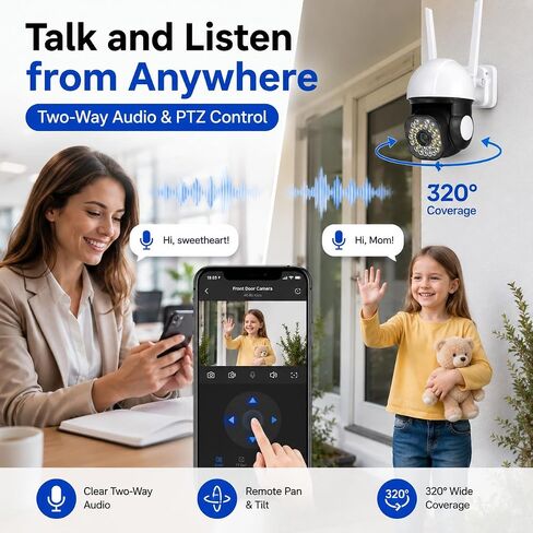 2K Wireless Security Camera, 360° PTZ Surveillance Camera in Saudi Arabia