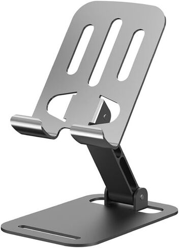 Cell Phone Stand-720° Rotation-Phone Holder for Desk with Heavy Duty Clamp & Suction Base, Flexible Ball Head, Aluminum Alloy, for Phones 55-110mm & Tablets in Saudi Arabia