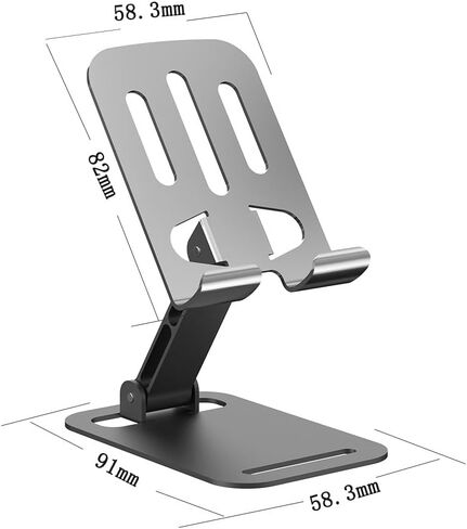 Cell Phone Stand-720° Rotation-Phone Holder for Desk with Heavy Duty Clamp & Suction Base, Flexible Ball Head, Aluminum Alloy, for Phones 55-110mm & Tablets in Saudi Arabia