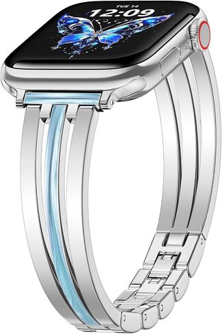 KOREDA Slim Gold Band Compatible for Apple Watch Band 38mm 40mm 41mm 42mm 44mm 45mm 46mm 49mm Series 11 10 9 8 7 SE Ultra Women, Thin Metal Dressy Jewelry Bracelet with Bling Diamond for iWatch Series 6/5/4/3/2/1 in Kuwait