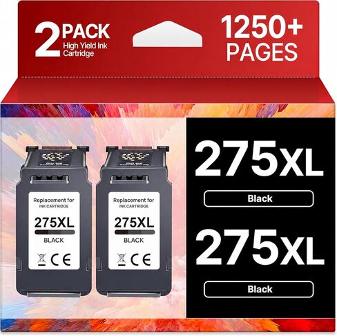 PG-275 Black Ink Cartridge Replacement for Canon 275 Black Ink Canon 275XL to Use with 275XL Ink Cartridege for Canon Printers PIXMA TR4720 TS3522 TR4700 TS3722 TS3500 TS3520 TS3720 TR4722 (2 Black) in Kuwait