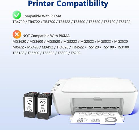 PG-275 Black Ink Cartridge Replacement for Canon 275 Black Ink Canon 275XL to Use with 275XL Ink Cartridege for Canon Printers PIXMA TR4720 TS3522 TR4700 TS3722 TS3500 TS3520 TS3720 TR4722 (2 Black) in Kuwait