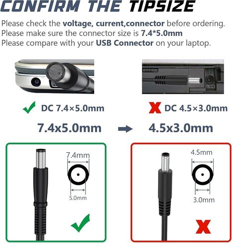 Fancy Buying 240W Laptop Charger Compatible with Dell Alienware Laptop Charger - Smart 7.4 * 5.0mm Power Cord with Short-Circuit Protection in Kuwait