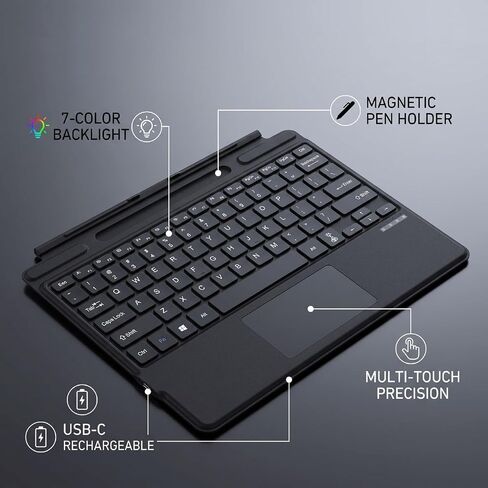 ASHATA Pro Bluetooth Keyboard, 7 Color Backlit Rechargeable with Touchpad in Kuwait