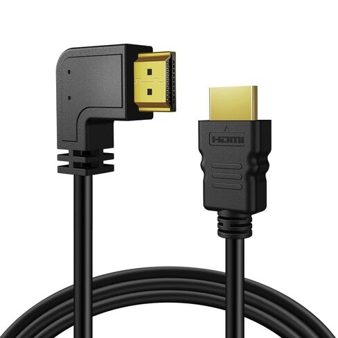TNP White 6 Feet Left Angle HDMI Cable, 90 Degree HDMI 2.0, 4K 60Hz ARC in Kuwait