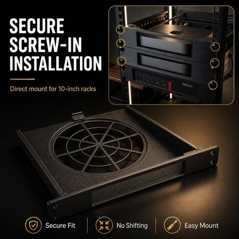 SplashNColor Mac mini Rack Mount for 10 Inch Server Rack – Half Width Shelf Bracket | Secure Screw-in Installation | Fits Home Lab Network Cabinet | Space-Saving Desktop Computer Rack in Saudi Arabia