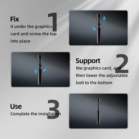 GPU Support Bracket, GPU Sag Bracket (L,75-120mm), Holder Height Adjustable Video Card Stand, GPU Holder Black Large in Kuwait