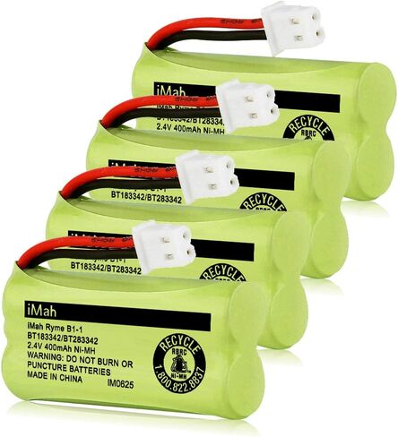 iMah BT183342/BT283342 BT166342/BT266342 BT162342/BT262342 بطارية هاتف لاسلكية متوافقة مع VTech CS6114 CS6419 CS6719 CS6719-2 AT&T EL52300 CL80112، 4 عبوات in Kuwait