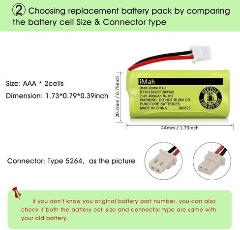 iMah BT183342/BT283342 BT166342/BT266342 BT162342/BT262342 بطارية هاتف لاسلكية متوافقة مع VTech CS6114 CS6419 CS6719 CS6719-2 AT&T EL52300 CL80112، 4 عبوات in Kuwait
