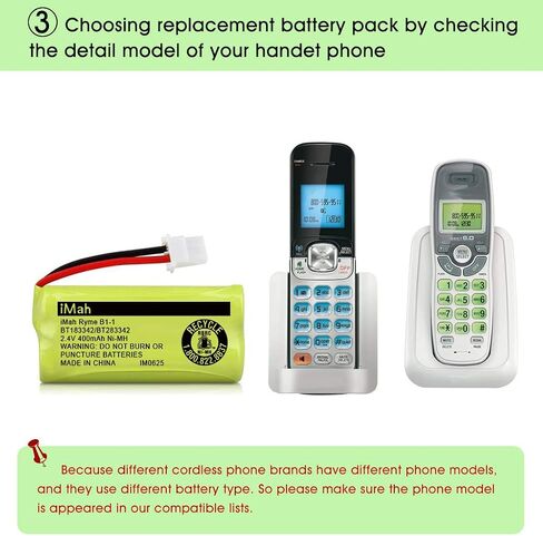 iMah BT183342/BT283342 BT166342/BT266342 BT162342/BT262342 بطارية هاتف لاسلكية متوافقة مع VTech CS6114 CS6419 CS6719 CS6719-2 AT&T EL52300 CL80112، 4 عبوات in Kuwait