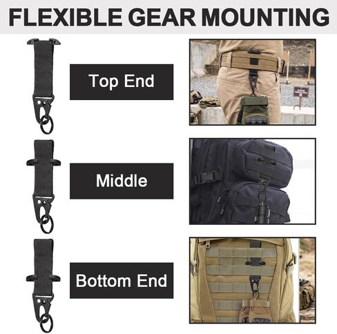 Molle Clips, 2 Pack Tactical Molle Attachments for Hanging Keys or Gloves, Molle Webbing Key Holder, Tactical Clash Hook Carabiner Clip in Saudi Arabia