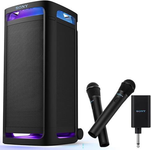Sony SRSULT900AC ULT Power Sound Series ULT Tower 9AC Party Speaker Bluetooth Black Bundle with Sony ULT Power Sound Series ULT MIC Wireless Microphone (2 Mics, 1 Receiver) in Kuwait