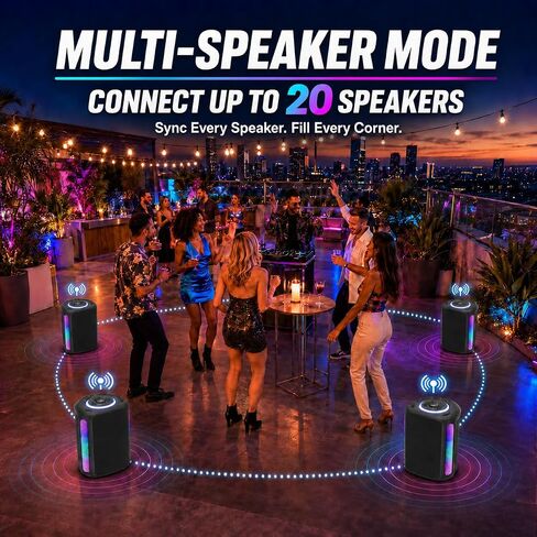 Bluetooth Party Speaker, 240W Peak Power, 8-Inch Woofer, Auracast in Saudi Arabia