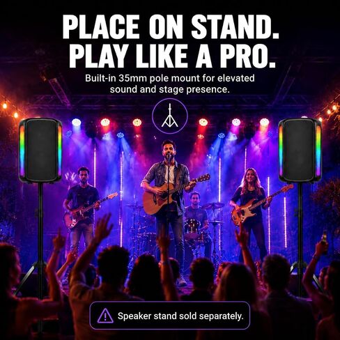 Bluetooth Party Speaker, 240W Peak Power, 8-Inch Woofer, Auracast in Saudi Arabia