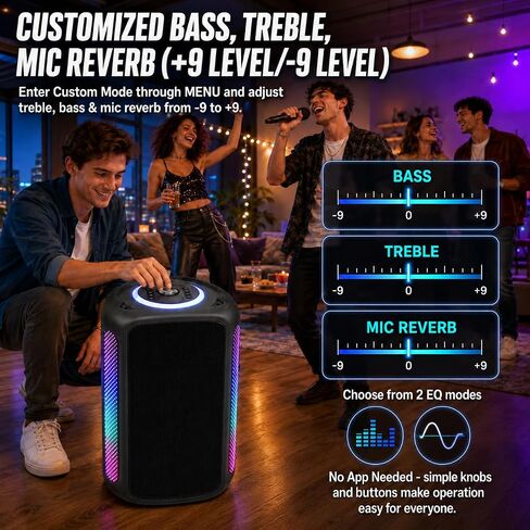 Bluetooth Party Speaker, 240W Peak Power, 8-Inch Woofer, Auracast in Saudi Arabia