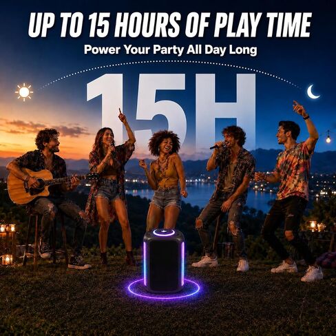 Bluetooth Party Speaker, 240W Peak Power, 8-Inch Woofer, Auracast in Saudi Arabia
